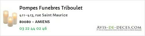 Avis de décès - Forest-Montiers - Pompes Funebres Triboulet