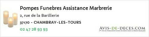 Avis de décès - Villandry - Pompes Funebres Assistance Marbrerie