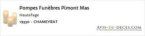 Avis de décès - Nespouls - Pompes Funèbres Pimont Mas