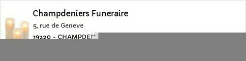 Avis de décès - Arçais - Champdeniers Funeraire