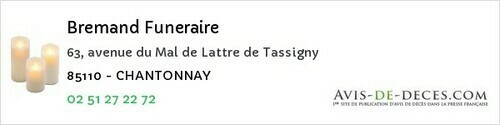 Avis de décès - Maillé - Bremand Funeraire