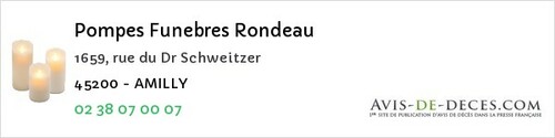 Avis de décès - Montbouy - Pompes Funebres Rondeau