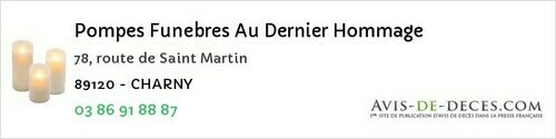 Avis de décès - Migennes - Pompes Funebres Au Dernier Hommage