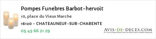 Avis de décès - Mareuil - Pompes Funebres Barbot-hervoit