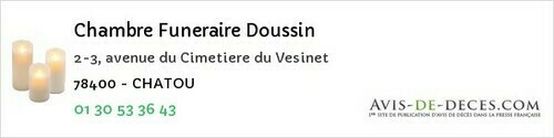 Avis de décès - Montesson - Chambre Funeraire Doussin