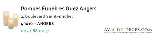 Avis de décès - Angers - Pompes Funebres Guez Angers