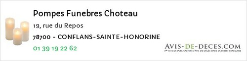 Avis de décès - Saint-Nom-La-Bretèche - Pompes Funebres Choteau