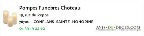 Avis de décès - Saint-Rémy-Lès-Chevreuse - Pompes Funebres Choteau