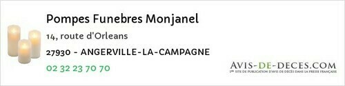 Avis de décès - Drucourt - Pompes Funebres Monjanel