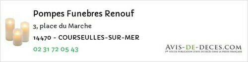 Avis de décès - Benerville-sur-Mer - Pompes Funebres Renouf