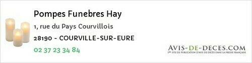 Avis de décès - Les Autels-Villevillon - Pompes Funebres Hay