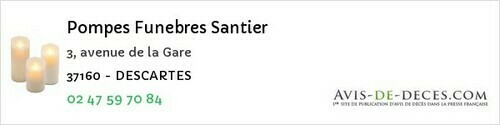 Avis de décès - Saint-Nicolas-De-Bourgueil - Pompes Funebres Santier