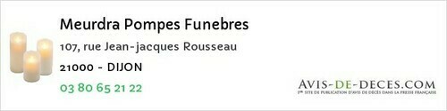 Avis de décès - Foncegrive - Meurdra Pompes Funebres