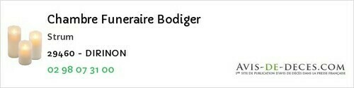 Avis de décès - Crozon - Chambre Funeraire Bodiger