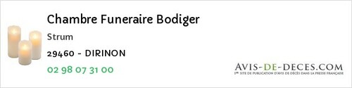 Avis de décès - Bourg-Blanc - Chambre Funeraire Bodiger