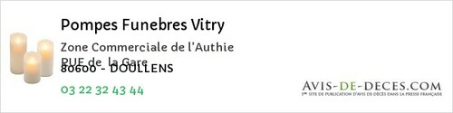 Avis de décès - Saint-Riquier - Pompes Funebres Vitry