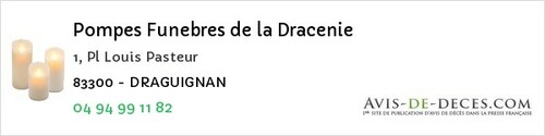 Avis de décès - Draguignan - Pompes Funebres de la Dracenie