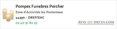 Avis de décès - Savenay - Pompes Funebres Porcher