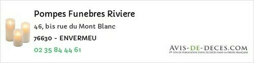 Avis de décès - Saint-Jean-Du-Cardonnay - Pompes Funebres Riviere