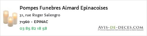 Avis de décès - Saint-Racho - Pompes Funebres Aimard Epinacoises