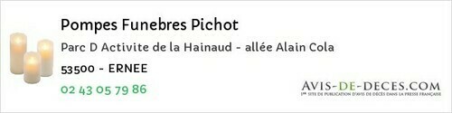 Avis de décès - Brée - Pompes Funebres Pichot
