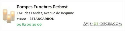 Avis de décès - Seilh - Pompes Funebres Perbost