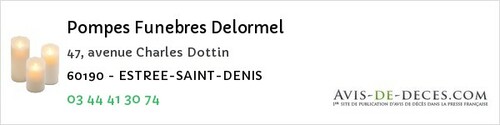 Avis de décès - Lacroix-Saint-Ouen - Pompes Funebres Delormel