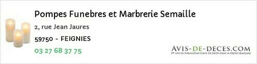 Avis de décès - Attiches - Pompes Funebres et Marbrerie Semaille