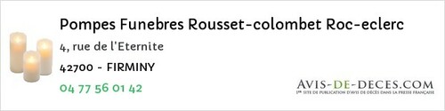 Avis de décès - Chevrières - Pompes Funebres Rousset-colombet Roc-eclerc