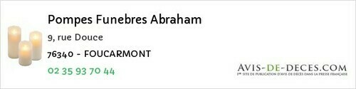 Avis de décès - Le Trait - Pompes Funebres Abraham