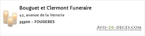 Avis de décès - Vignoc - Bouguet et Clermont Funeraire