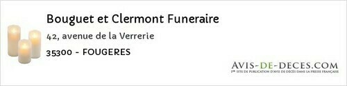 Avis de décès - Goven - Bouguet et Clermont Funeraire