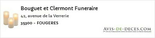 Avis de décès - Saint-Ouen-Des-Alleux - Bouguet et Clermont Funeraire