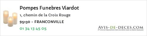 Avis de décès - Montsoult - Pompes Funebres Viardot