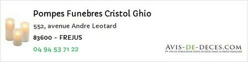 Avis de décès - Trans-en-Provence - Pompes Funebres Cristol Ghio