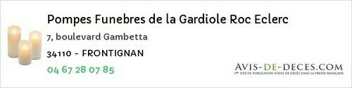 Avis de décès - Maraussan - Pompes Funebres de la Gardiole Roc Eclerc