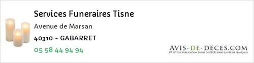 Avis de décès - Rion-des-Landes - Services Funeraires Tisne
