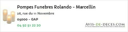 Avis de décès - L'épine - Pompes Funebres Rolando - Marcellin