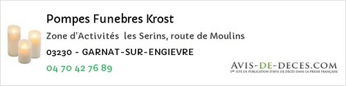 Avis de décès - Pierrefitte-sur-Loire - Pompes Funebres Krost