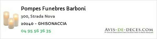 Avis de décès - Canari - Pompes Funebres Barboni