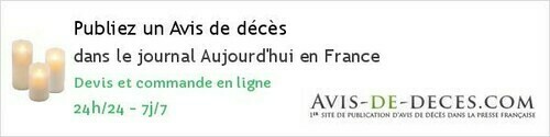 Avis de deces Aujourd'hui en France Avis de deces Aujourd'hui en France