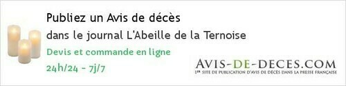 Avis de deces L'Abeille de la Ternoise Avis de deces L'Abeille de la Ternoise