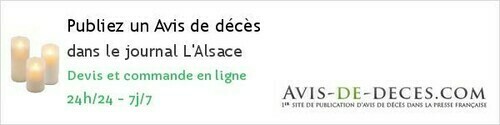 Avis de deces L'Alsace Avis de deces L'Alsace