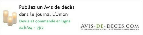 Avis de deces L'Union Avis de deces L'Union