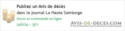 Avis de deces La Haute Saintonge Avis de deces La Haute Saintonge