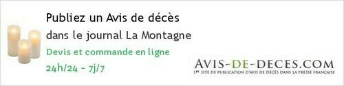 Avis de deces La Montagne Avis de deces La Montagne