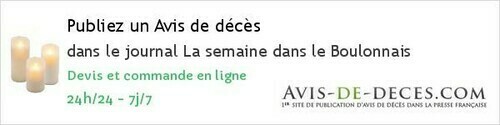 Avis de deces La semaine dans le Boulonnais Avis de deces La semaine dans le Boulonnais