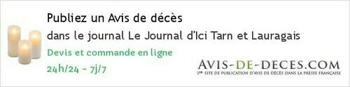 Avis de deces Le Journal d'Ici Tarn et Lauragais Avis de deces Le Journal d'Ici Tarn et Lauragais