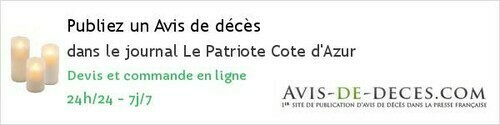 Avis de deces Le Patriote Cote d'Azur Avis de deces Le Patriote Cote d'Azur