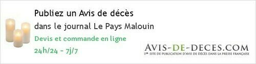 Avis de deces Le Pays Malouin Avis de deces Le Pays Malouin